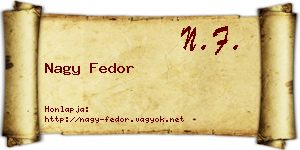Nagy Fedor névjegykártya